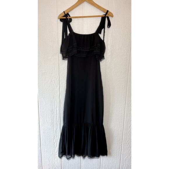 TULAROSA X REVOLVE Black Lace Trim Ruffled Maxi XS - Picture 12 of 13
